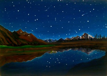 Peinture intitulée "Noche de estrellas" par Nicolle Fernández, Œuvre d'art originale, Huile