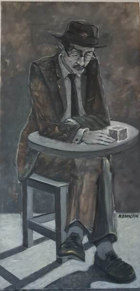 Painting titled "Fernando Pessoa" by Raquel Cravo Branco, Original Artwork, Acrylic