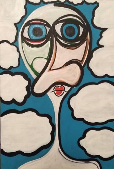 Pintura intitulada "Siempre en las nubes" por Raquel Ruth Martos Martinez, Obras de arte originais, Acrílico