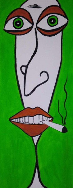 Pintura titulada "Fumo y  me consumo" por Raquel Ruth Martos Martinez, Obra de arte original, Acrílico