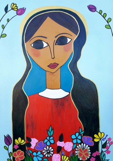 Painting titled "A Padroeira" by Raquel Signorelli, Original Artwork