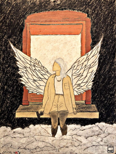 Painting titled "notre ange" by Rara, Original Artwork, Pastel