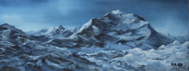 Painting titled "¿Mar o montaña?" by Raquel Rivera García, Original Artwork, Acrylic