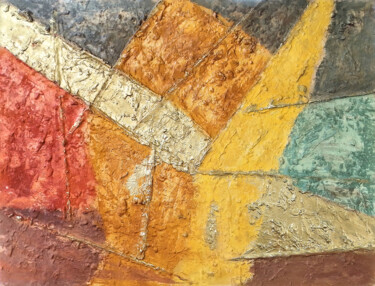 Pittura intitolato "Paesaggio 3" da Raffaele Rossi, Opera d'arte originale, Acrilico Montato su Pannello di legno