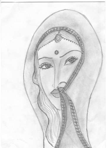Painting titled "Indian Beauty" by Rashi Chaturvedi, Original Artwork