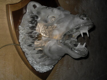 Скульптура под названием "glass wall lamp "th…" - Рашид Бакиров, Подлинное произведение искусства, Стекло