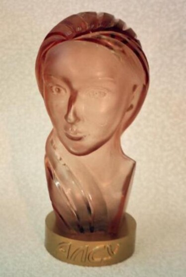 Скульптура под названием "скульптурный портре…" - Рашид Бакиров, Подлинное произведение искусства, Стекло