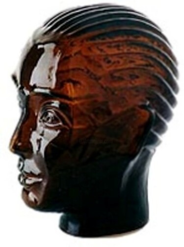Скульптура под названием "стеклянная голова" - Рашид Бакиров, Подлинное произведение искусства, Стекло
