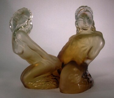 Скульптура под названием "La création de la v…" - Рашид Бакиров, Подлинное произведение искусства, Стекло