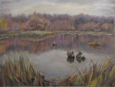 Картина под названием "Лесное озеро" - Светлана Васильева, Подлинное произведение искусства, Масло
