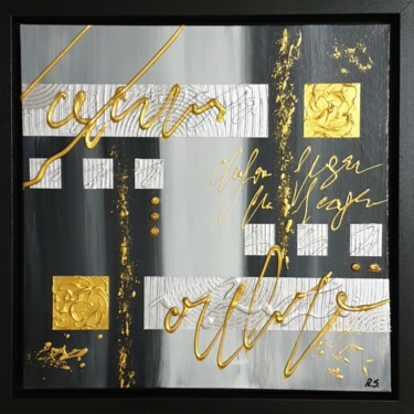 Painting titled "SCRIPT" by Rasty Stone, Original Artwork, Acrylic Mounted on Wood Stretcher frame