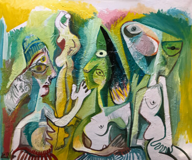 Pintura intitulada "EL ENCUENTRO DE LAS…" por Raul Cañestro Caballero, Obras de arte originais, Óleo