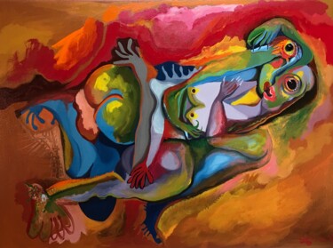 Painting titled "ROMANCE MARCIANO" by Raul Cañestro Caballero, Original Artwork, Oil