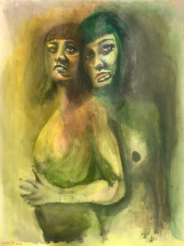 Malerei mit dem Titel "CRISTAL VERDE" von Raul Cañestro Caballero, Original-Kunstwerk, Tinte