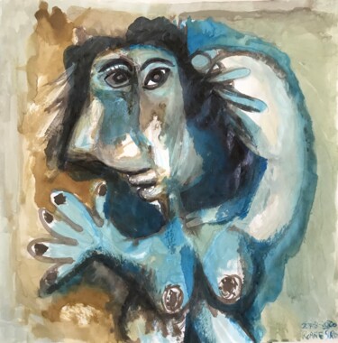 Pintura titulada "Mujer aseándose" por Raul Cañestro Caballero, Obra de arte original, Tinta