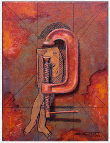 O machista Malerei mit dem Titel "O machista" von Raul Di Vicencio, Original-Kunstwerk, Acryl