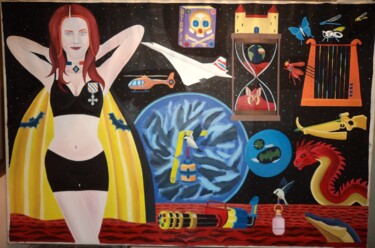 Malerei mit dem Titel "El Quinto Espíritu…" von Raul Fernando Zambrana, Original-Kunstwerk, Acryl