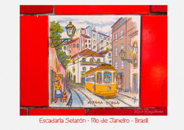 Fotografia intitulada "escadaria-selaron-r…" por Raúl Regalbuto, Obras de arte originais