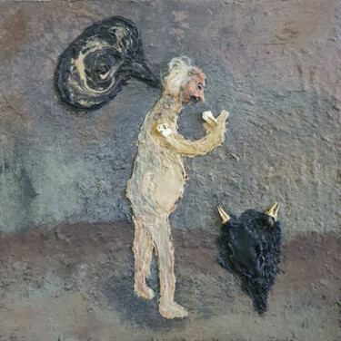 Pintura intitulada "The witch (Where is…" por Raul Tripa, Obras de arte originais, Óleo Montado em Armação em madeira