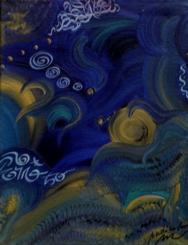 Peinture intitulée "Bleu" par Nadine Ravalard, Œuvre d'art originale