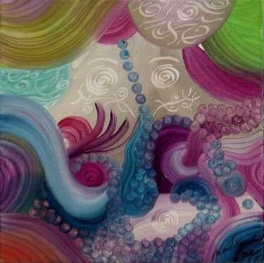 Peinture intitulée "vagues à l'âme" par Nadine Ravalard, Œuvre d'art originale