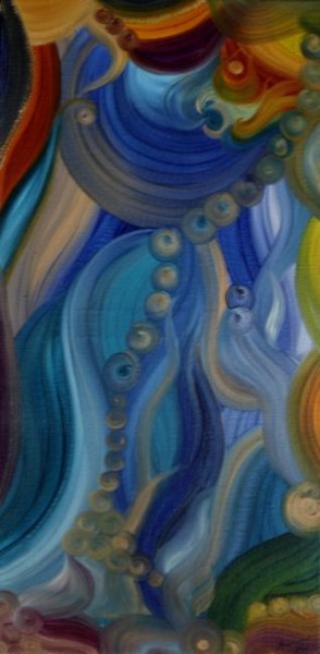 Peinture intitulée "Envoutement bleu" par Nadine Ravalard, Œuvre d'art originale
