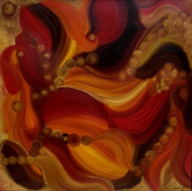 Peinture intitulée "Comme un volcan" par Nadine Ravalard, Œuvre d'art originale
