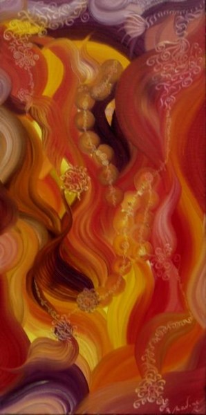 Peinture intitulée "Eruption" par Nadine Ravalard, Œuvre d'art originale