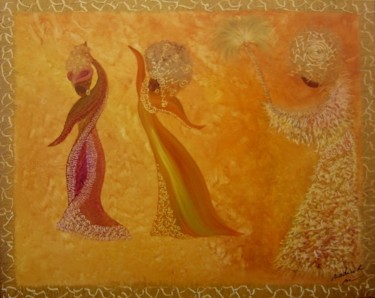 Peinture intitulée "Danse sacrée" par Nadine Ravalard, Œuvre d'art originale
