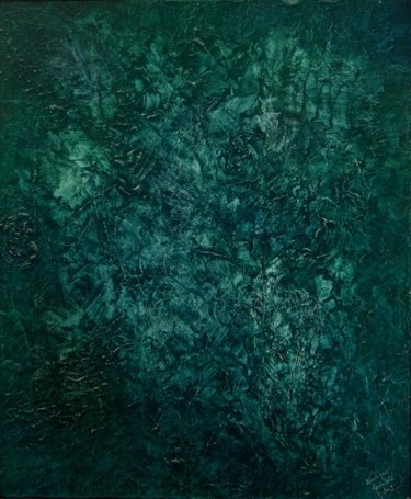 Peinture intitulée "vert corps" par Nadine Ravalard, Œuvre d'art originale