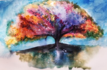 Photography titled "Tree of love" by Ravid Wolff, Original Artwork, Watercolor