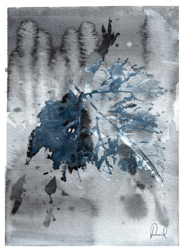 Фотография под названием "The last leaf 3" - Ravid Wolff, Подлинное произведение искусства, Акварель