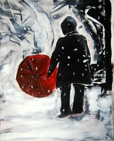 Malerei mit dem Titel "Remember The Snow" von Outsider Artist, Original-Kunstwerk, Öl