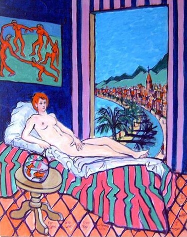 Painting titled "Nude after Matisse" by Ray Johnstone, Original Artwork