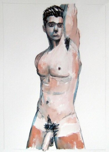 Painting titled "Male Nude" by Ray Johnstone, Original Artwork