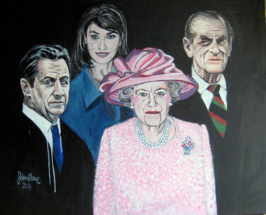 Painting titled "STATE VISIT" by Ray Johnstone, Original Artwork, Acrylic