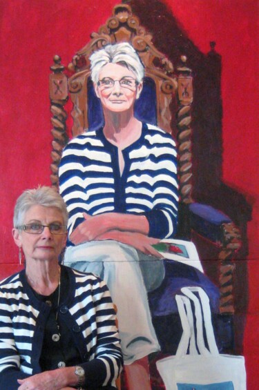 Painting titled "LIFE-SIZE PORTRAIT…" by Ray Johnstone, Original Artwork, Acrylic