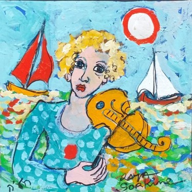 Painting titled "RÊVERIE MUSICALE" by Raya Sorkine, Original Artwork, Oil