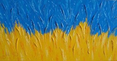 Pittura intitolato "Flag" da Mikhail Rayev, Opera d'arte originale, Olio