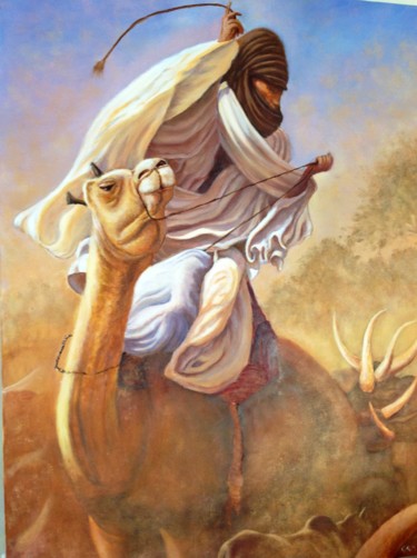 Peinture intitulée "Le touareg" par Raymonde Etcharry, Œuvre d'art originale, Huile