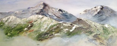 Pittura intitolato "La montagne" da Raymonde Etcharry, Opera d'arte originale, Olio