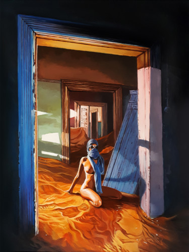 Malerei mit dem Titel "desert gate" von Raymond Agostini, Original-Kunstwerk, Acryl