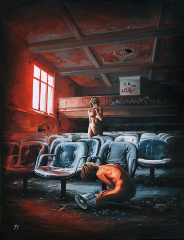 Malerei mit dem Titel "filmakers" von Raymond Agostini, Original-Kunstwerk, Acryl