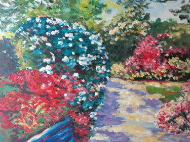 Painting titled "les floralies" by Raymond Bourmault, Original Artwork, Acrylic Mounted on Wood Stretcher frame