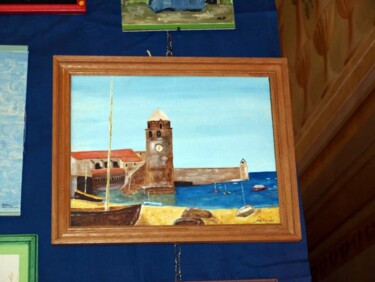 Painting titled "Port de Collioure" by Raymond Cyran, Original Artwork