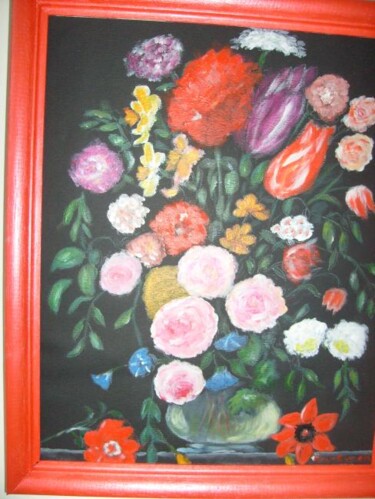 Painting titled "Bouquet de Fleurs" by Raymond Cyran, Original Artwork