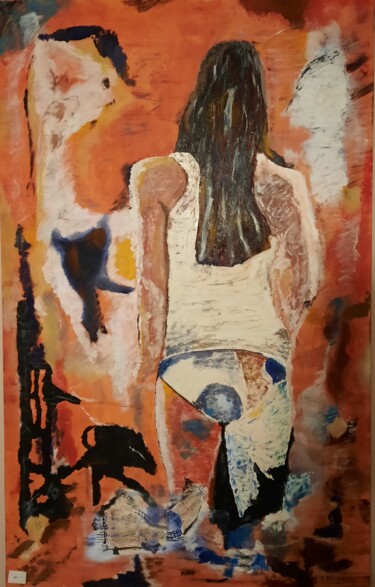 绘画 标题为“la jeune fille au m…” 由Raymond Delafosse, 原创艺术品, 油 安装在木质担架架上