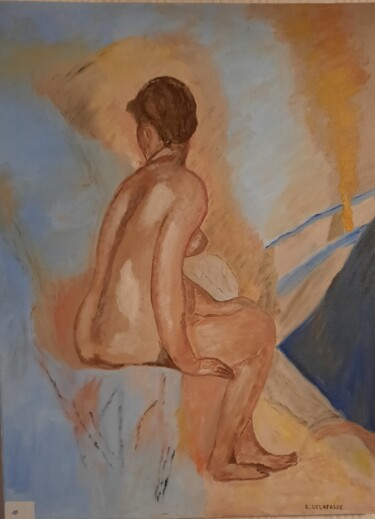 Картина под названием "le nu assis" - Raymond Delafosse, Подлинное произведение искусства, Масло Установлен на Деревянная па…