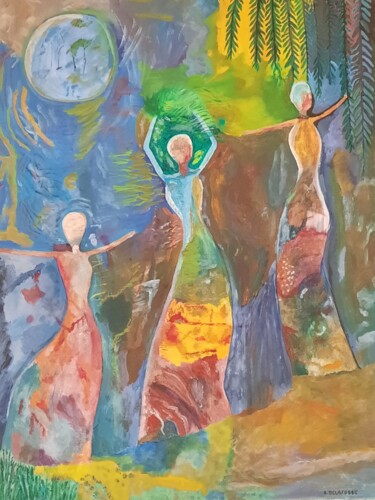 Malerei mit dem Titel "CA ¨ DANSES¨" von Raymond Delafosse, Original-Kunstwerk, Öl