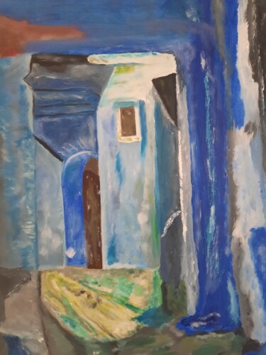 Schilderij getiteld "ruelle" door Raymond Delafosse, Origineel Kunstwerk, Olie Gemonteerd op Frame voor houten brancard